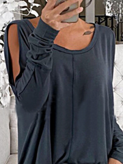 Long Sleeve Crew Neck Casual Shirts & Tops