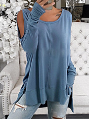 Long Sleeve Crew Neck Casual Shirts & Tops