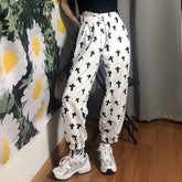 High Waist Jogging Pants Printed Loose Sportwear Trousers Female Korean Hip Hop Pants Casual Wide-leg Streetwear Pants