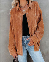 Corduroy Shirts Tops Solid Blouses