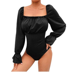 Bodysuit Wear Has A Gentle Jumpsuit Temperament Jumpsuit with Bubble Sleeves on the Back