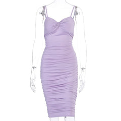 Strap V Neck Bodycon Midi Dress