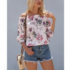 Fashion Womens Off Shoulder Loose T-shirt