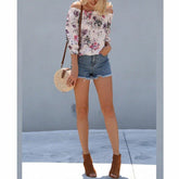 Fashion Womens Off Shoulder Loose T-shirt