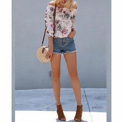 Fashion Womens Off Shoulder Loose T-shirt
