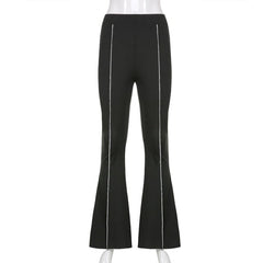 Vintage Y2K Bell-Bottom Trousers Joggers Harajuku Flare Pants Slim High Waist E Girl Aesthetic Female 90S Sweatpants