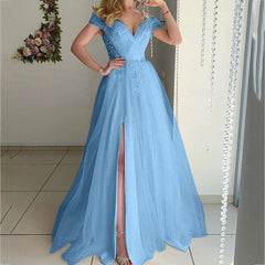 Fashion Elegant Short Sleeve Sweep Train Side Slit Bridal Gown