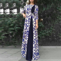 Fashion Long Sleeve Muslim Islam Long Maxi Dress Robe