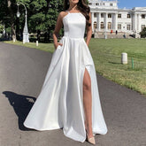 Sequin Cross One Shoulder Dress Elegant Ladies Wedding Guest Dress Party Bridesmaid Infinity White Robe Longue Femme