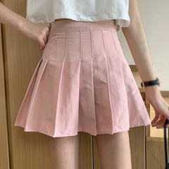 Skirt Pleated Mini High Waist Cute Girls Slim Skirt Summer Female Short Skirt Multicolor