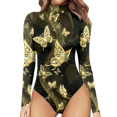 Bodysuit Long Sleeve Body Streetwear Mock Turtle Neck Long Sleeve Sheath Tops Bodysuit Jumpsuit Overalls Rompers