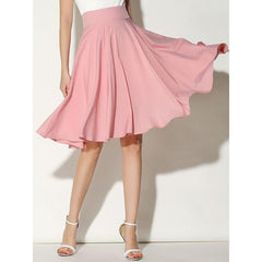 High Waist Pleated A Line Skater Skirt