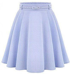 High Waist Knee Length Pleated Skirt