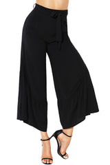 High Waist Side Ruffle Wide Leg Palazzo Pants