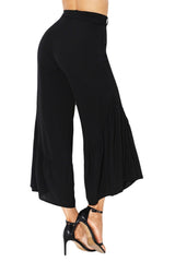 High Waist Side Ruffle Wide Leg Palazzo Pants