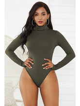 Bodysuit Zentai Jumpsuit Wine Almond ArmyGreen Long Sleeve Casual Date High Neck S for Women