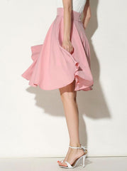 High Waist Pleated A Line Skater Skirt