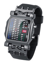 Boys Mens Fashion Binary LED Digital Wristwatch Date Square Dial Casual Plastic Strap Bracelet Watch lovely Style