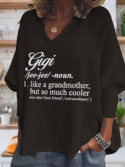 Blouse Black White Text Print Long Sleeve Daily Weekend Basic V Neck Regular Painting S for Women