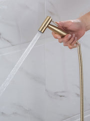 Bidet Toilet Sprayer Set-Handheld Bidet Sprayer Kit-Bathroom Hand Shower for Muslim Self Cleaning-Premium Stainless Steel Baby Cloth Diaper Sprayer Combo in Washroom Gold