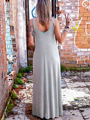 Gray Casual Sleeveless Spaghetti Dresses