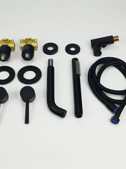 Bathtub Faucet,Brass Painted Finishes Black Split Bathtub Faucet with Hand-held Water Outlet and Wall Entry