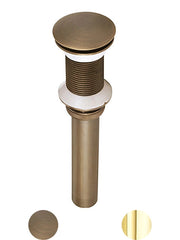 Brass Pop Up Sink Drain Stopper with Overflow Bathroom Faucet Vessel Vanity Sink Drainer