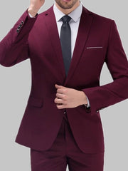 Black White Pink Men's Wedding Party / Evening Suits 2 Piece Notch Solid Colored Standard Fit Single Breasted One-button