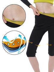 Body Shaper Slimming Pants Capris Leggings Sports Neoprene Yoga Exercise & Fitness Bikram Stretchy Hot Sweat Tummy Control Weight Loss Tummy Fat Burner For Women's Men's Leg Abdomen Training