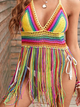 Bikinis V-Neck Knit Sling Vintage Fringe Bikini for Women