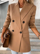 Blazers Double Breasted Lapel Long Sleeve Blazers for Women