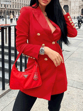Blazers Double Breasted Long Sleeve Slim Fit Blazer for Women