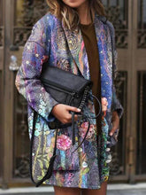 Blazers Printed Lapel Long Sleeve Blazers for Women