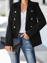 Blazers Solid Double Breasted Long Sleeve Blazer for Women