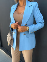 Blazers Solid Fashion Double Breasted Blazers for Women