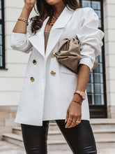 Blazers Solid Lapel Double Breasted Blazers for Women
