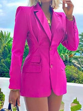 Blazers Solid Lapel Slim Fit Long Sleeve Blazer for Women