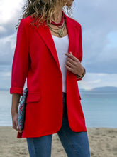 Blazers Solid Lapel Slim Fit Long Sleeve Blazers for Women