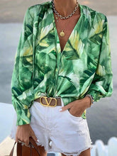 Blouses Boho Print V-Neck Long Sleeve Blouse for Women