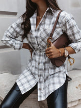 Blouses Fashion Plaid Button Long Sleeve Long Blouses for Women