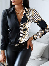 Blouses Fashion Print Button Long Sleeve Blouses for Women