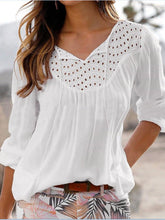 Blouses Fringed V-Neck Long Sleeve Blouse for Women