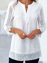 Blouses Lace Crew Neck 3/4 Sleeves Blouse for Women