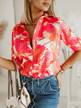 Blouses Printed Single Breasted 3/4 Sleeve Blouse for Women