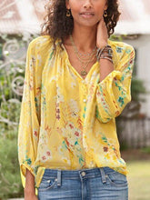 Blouses Printed Stand Collar 3/4 Sleeves Blouse for Women