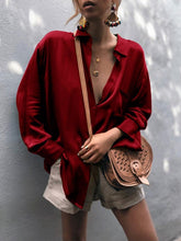Blouses Solid Long Sleeve Single Breasted Pocket Blouses for Women