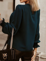 Blouses Versatile Commuter Solid Long Sleeve Blouse for Women