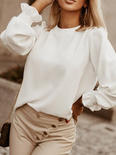 Blouses Versatile Commuter Solid Long Sleeve Blouse for Women