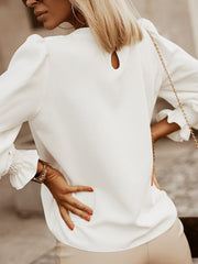 Blouses Versatile Commuter Solid Long Sleeve Blouse for Women
