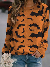 Bat Print Comfortable Round Neck Long Sleeve T-Shirts